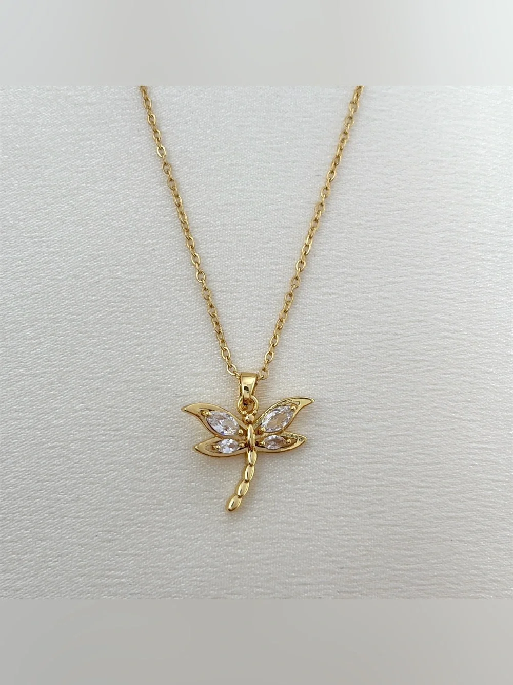 CZ Dragonfly Pendant Necklace for Women